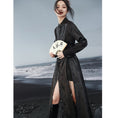 Load image into Gallery viewer, [Big Blue Dragon Series]★China style shirt★Long length shirt slit original black black slimming fashionable
