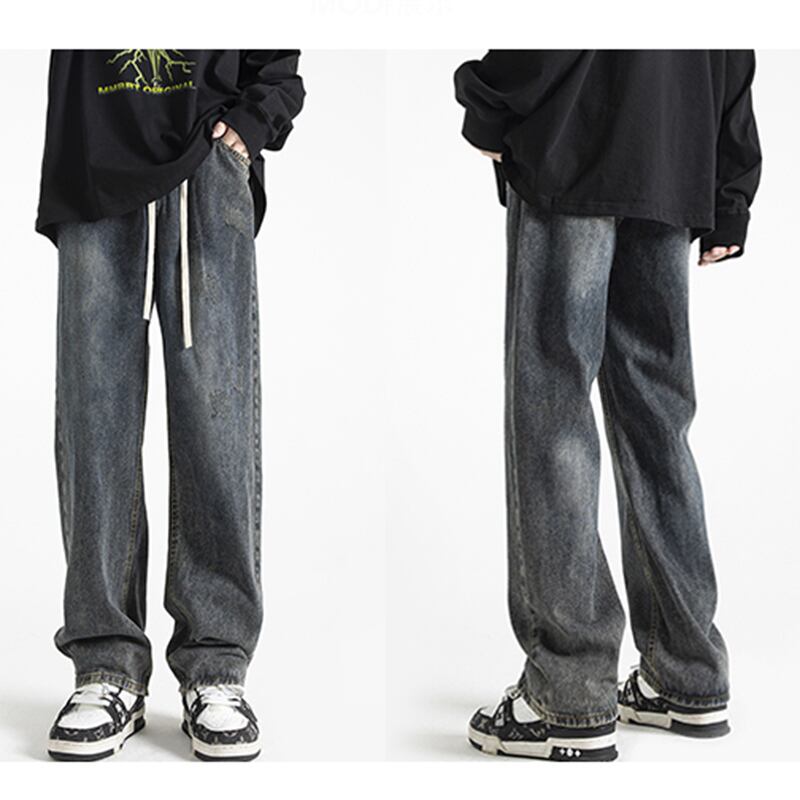 [BIGEMAN series]★Denim pants★ 2color bottoms pants men's large size gray blue black