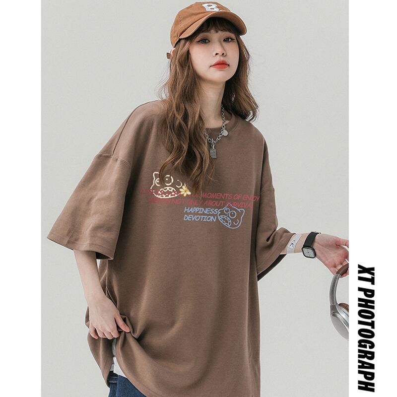 【Wrzbシリーズ】★Tシャツ★ トップス 5color 男女兼用 メンズ 蝶々 赤 灰 黒 青 ブラウン 合わせやすい