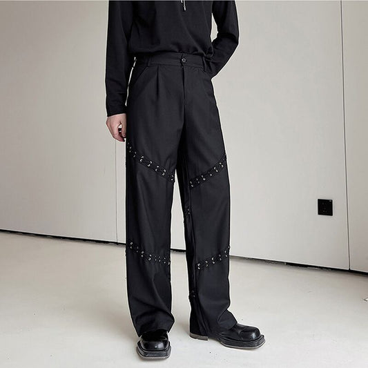 [Image Series] ★Casual Pants★ Stylish Bottoms Unisex Men's Black Black Casual ML XL