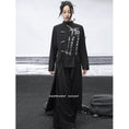 Load image into Gallery viewer, [Big Blue Dragon Series] ★China style outerwear★ Long length Kanji pattern embroidery irregular bamboo black black original
