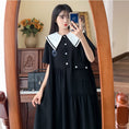 Load image into Gallery viewer, [Dong Xiaojie Series] ★One Piece★ Large Size Summer Short Sleeve Dress Ladies Fashion Black Black Black
