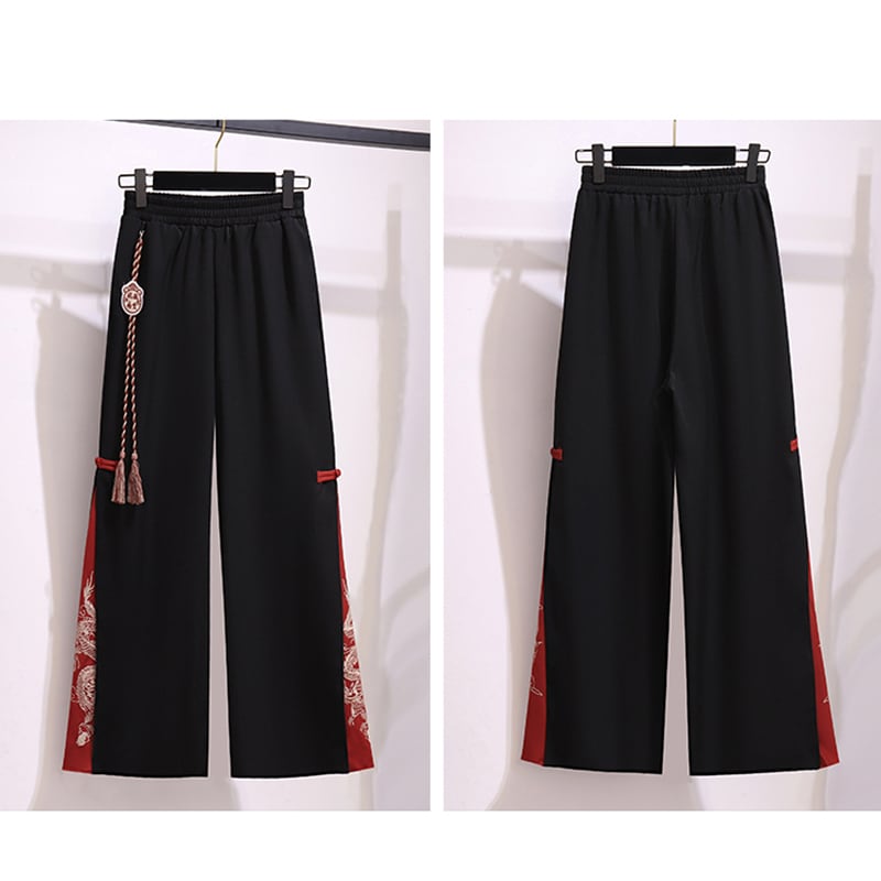 [XTINGYI Series]★China style setup, single item order★ Parka or pants casual embroidery red black