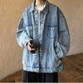 Load image into Gallery viewer, [HUICHUN Series]★Denim jacket★ 2color jacket oil painting style outerwear switching unisex men's large size
