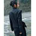 Load image into Gallery viewer, [Big Blue Dragon Series] ★China style outerwear★ Blazer, embroidered bamboo, changeable, slimming, black, black, easy to match
