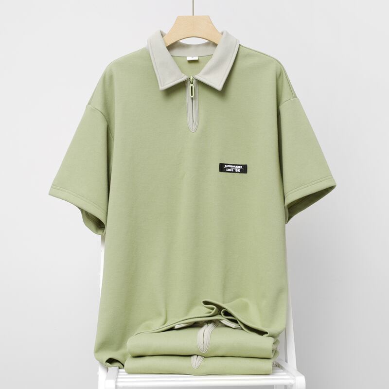 [Konanoka Series] ★POLO Shirt★ Tops Unisex Men's Simple Green Easy to match for commuting to work or dates