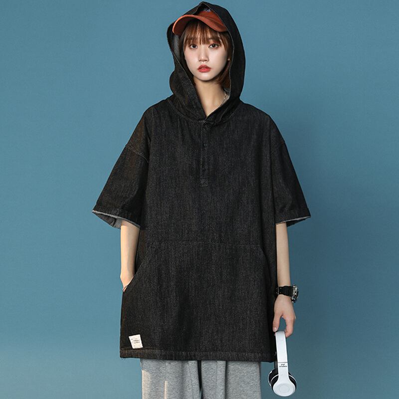 [CHAOMEICHEN Series] ★Tops★ 2color Parka Unisex Men's Blue Black Blue Black ML XL 2XL