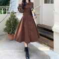 Load image into Gallery viewer, [Dong Xiaojie Series] ★Checked pattern dress★ Large size women's dress Coffee color Commuting Literary style
