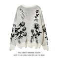 Load image into Gallery viewer, [Feel lonely series]★Sweater★ 2color tops Unisex Men's Distressed rose Harajuku style Unique
