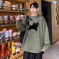 Load image into Gallery viewer, [YOULIN Series] ★Tops★ 4color Unisex Men's Cat Suede Cartoon
