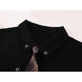 Load image into Gallery viewer, [LHSEN Series]★Shirt with tie★ Long sleeve shirt with chain Short length Plaid pattern Stylish Black
