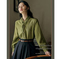 Load image into Gallery viewer, [GEBAIFU Series]★Shirt★ 2color Tops Fashion Retro V-neck Green Beige
