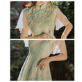 Load image into Gallery viewer, [DAXIAOJIE series]★China style dress★ Embroidery long length green green SML date cute sleeves
