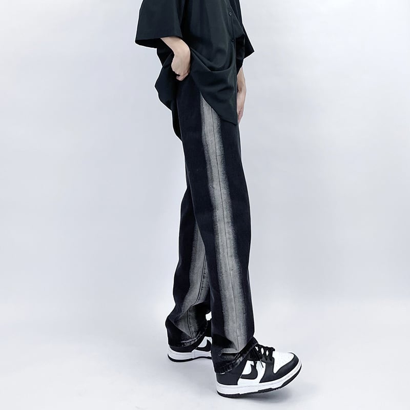 [MGJM Series]★Denim pants★ Bottoms, pants, unisex, men's, retro, easy to match, slimming, black