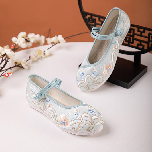 [BAIQIN Series] ★Embroidery shoes★ Size 34-40 2color Shoes Chinese style shoes Tang suit Hanfu retro white green