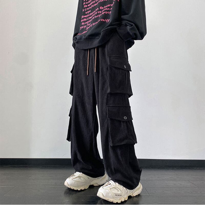 [NANSHI Series] ★Casual Pants★ 2color Bottoms Trousers Corduroy Unisex Men's Black Coffee Color