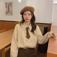 Load image into Gallery viewer, [Koshinke Series]★Shirt with tie★ Tops 3 colors Cute Easy to match Beige Light brown Pink
