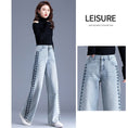 Load image into Gallery viewer, [REHUOJIALI Series] ★Denim Pants★ Embroidery Bottoms Trousers Women's Blue Blue Large Size
