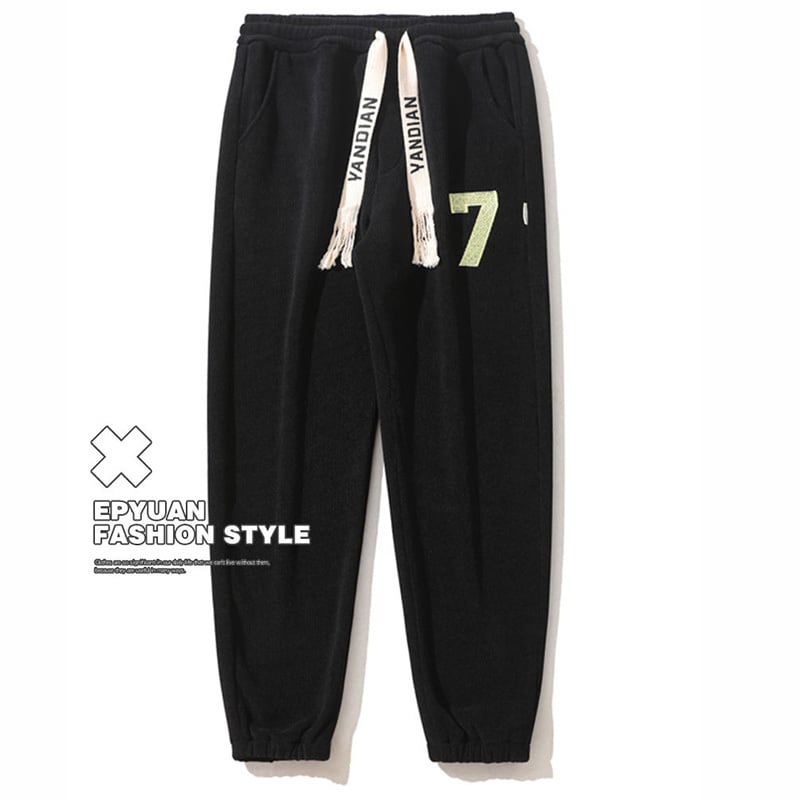 [PAONAN Series]★Pants★ Brushed lining available 2color casual pants, large size, unisex, men's, black, gray