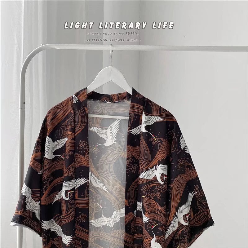 [JUNYI Series] ★Happi coat★ Crane Chinese style Unisex Men's Large size Thin Unique Casual