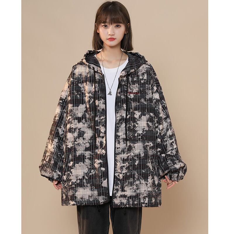 [Fujiiman Series] ★Jacket★ 3color Tops Outerwear Unisex Men's Large Size Plaid Pattern Loose