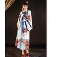 Load image into Gallery viewer, [Dust smoke cloud dream---Biwa song series]★China style happi coat★Long length loose outerwear thin cute improved Hanfu SML print
