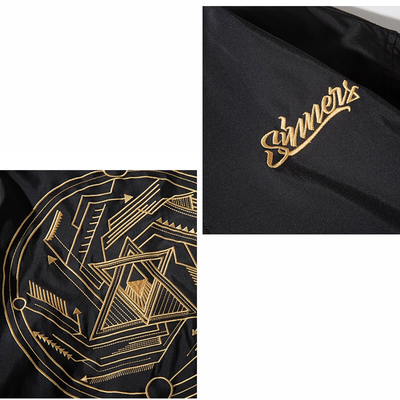 [GZS Series]★Embroidered jacket★ Stadium jacket Sukajan couple clothes Black Gray Unique