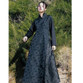 Load image into Gallery viewer, [Daiseiryusu Series]★Chinese style dress★ 2color black or white long length Chinese clothes switching stand neck
