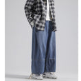 Load image into Gallery viewer, [Emperor series] ★Denim pants★ 2color loose bottoms men's large size black blue black blue
