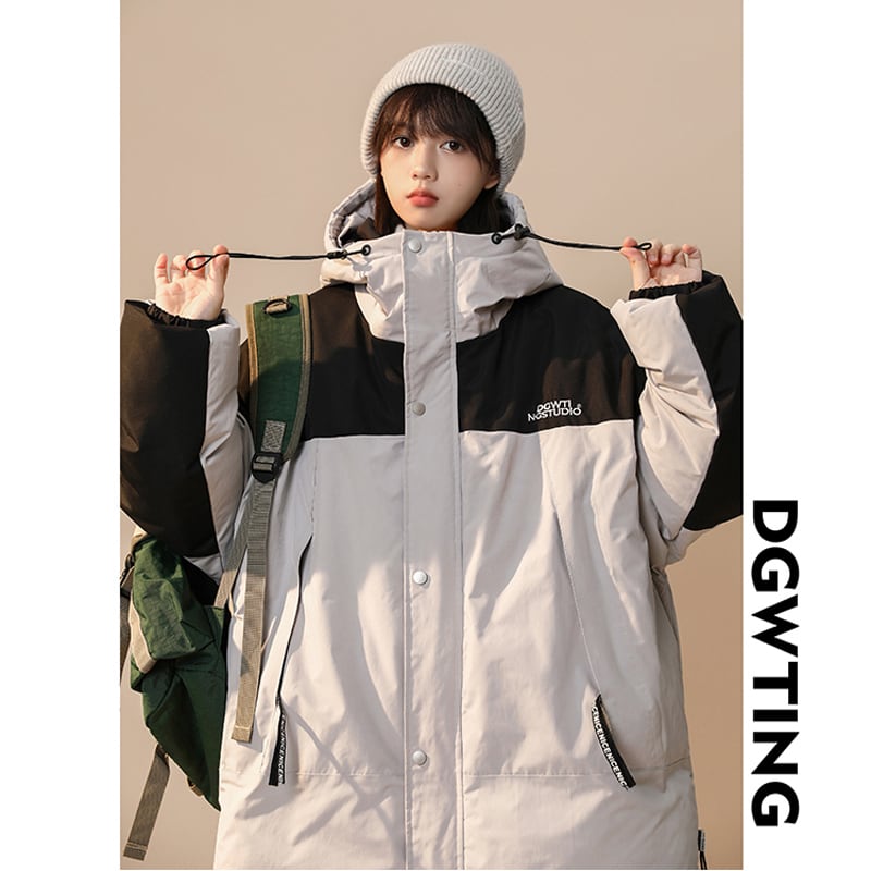 [Suikoishi Series] ★Winter Coat★ Cotton Coat Outerwear 3color Unisex Men's Color Scheme Khaki Green Black Gray