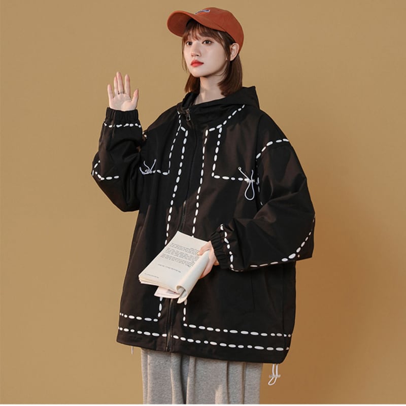 [FKZ Series]★Jacket★ 3color outerwear unisex men's black white green black white green