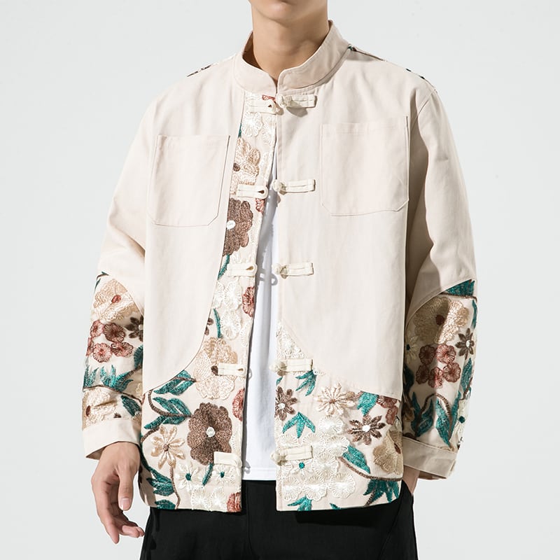 [Kimitsu Series] ★China style jacket★ Quilted Warm 2color Unisex Men's Embroidery China button