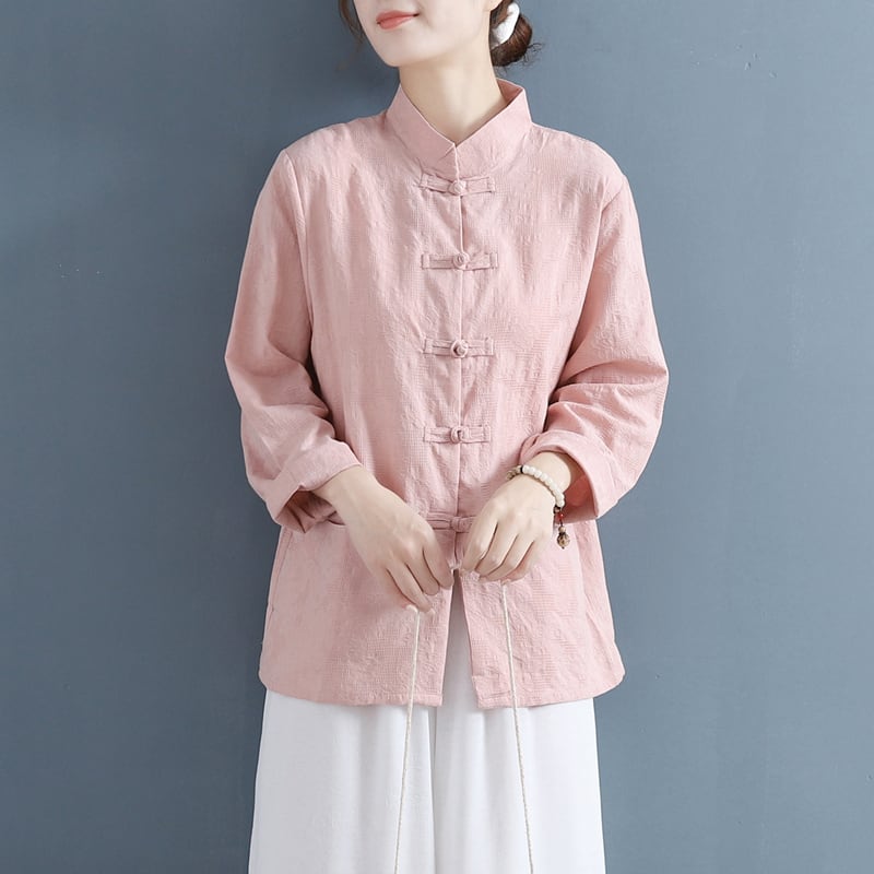 [Qing Series] All 5 colors, Chinese style tops, shirts, cotton linen, loose, Tang style, retro style, Chinese clothes, simple