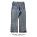 Load image into Gallery viewer, [BIGEMAN Series]★Denim pants★Bottoms Pants Unisex Men's Distressed Stylish Blue Blue
