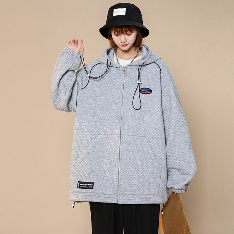 [SENSU Series]★Jacket★ 3color outerwear unisex men's hooded black white gray