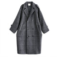 Load image into Gallery viewer, [Kakachen Series] Trench coat outerwear dark gray plaid pattern loose cute
