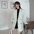 Load image into Gallery viewer, [Miyakoya Series]★Blazer with chain★ 2color black or beige outerwear unisex costume retro simple
