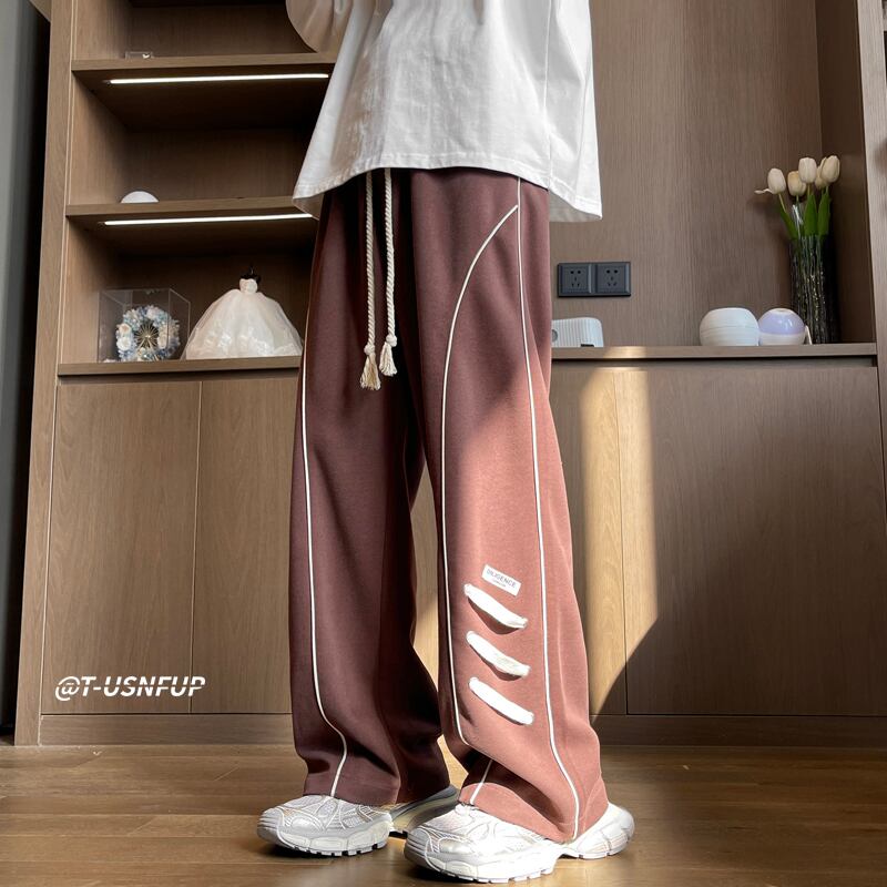 [V37 Series]★Casual Pants★ 2color Pants Bottoms Unisex Men's Black Coffee Color Sports Style