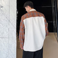 Load image into Gallery viewer, [Illustrated Series]★Shirt★ Tops Unisex Men's Spring Clothes Long Sleeve Shirt Switching Plaid Pattern Faux Layered
