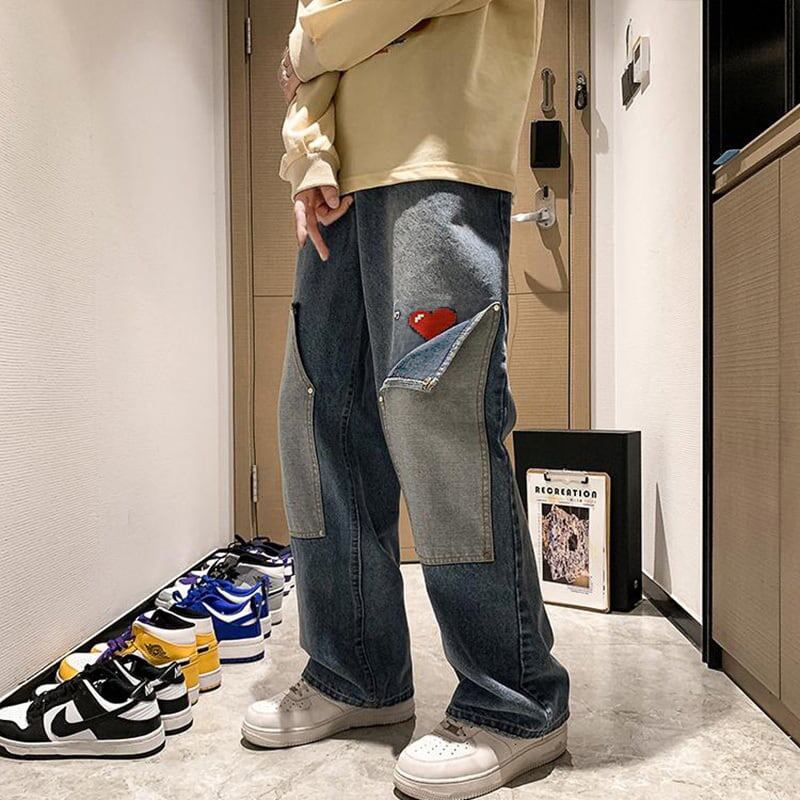 [ZHEYUAN Series]★Denim Pants★ 2color Casual Pants Trousers Bottoms Large Size Unisex Men's Fashion