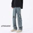 Load image into Gallery viewer, [TUNXI series] ★Denim pants★ 2color bottoms, unisex, men's, star, casual, slimming, large size
