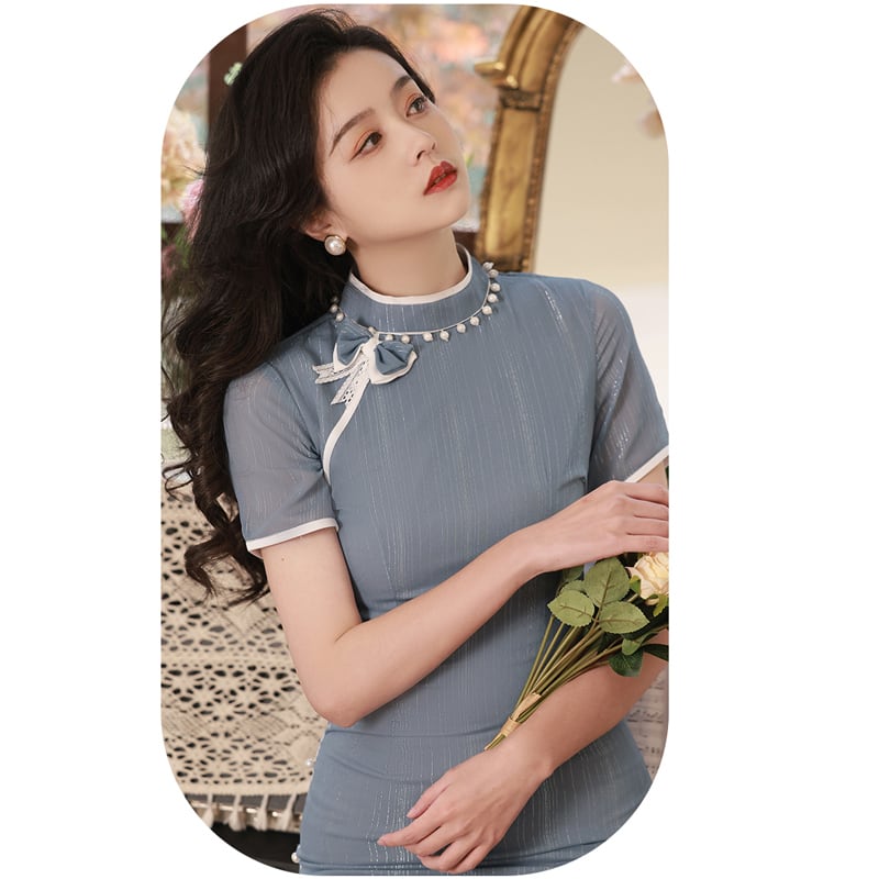 [RUYUN Series]★Cheongsam dress★ 2color Chinese style dress Elegant Temperament enhancement Large size