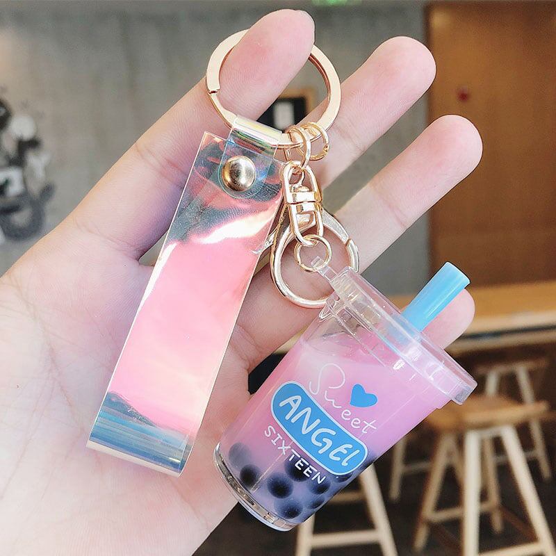 [MEIMEI Series]★Keychain★ 4color Orange or Pink or Beige or Blue Tapioca Milk Tea