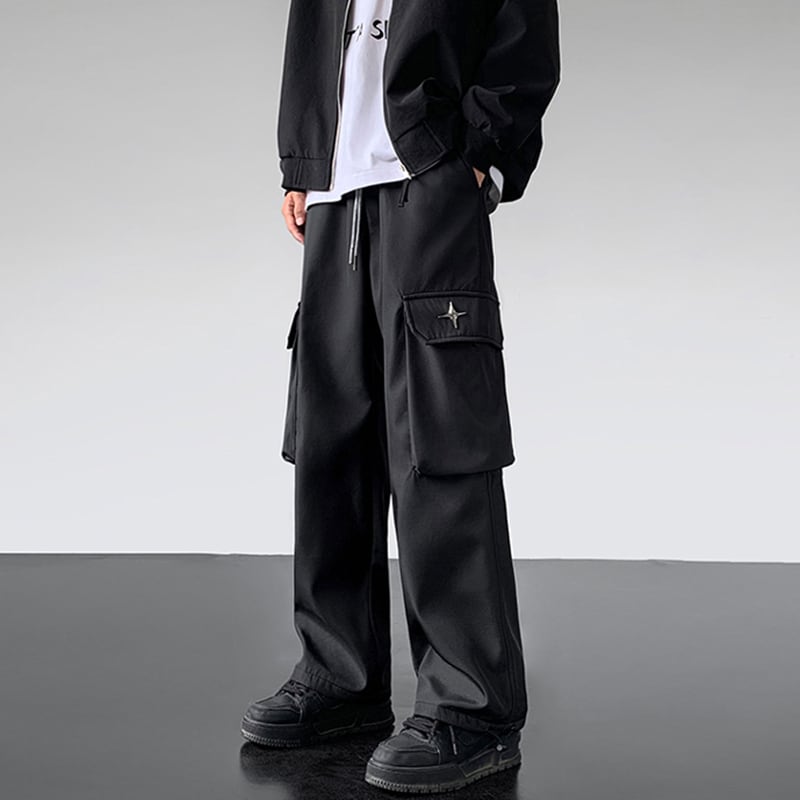 [V37 Series]★Casual pants★ 2color brushed lining pants bottoms unisex men's black coffee color