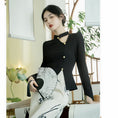 Load image into Gallery viewer, [Ink Year Flower Series] ★Chinese style setup★ 2-piece set Ink pattern, slimming, Chinese clothes, date, SML, commuting, photography
