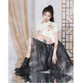 Load image into Gallery viewer, [Kyoto series]★China style skirt★ 2color bottoms chiffon irregular cute easy to match white black
