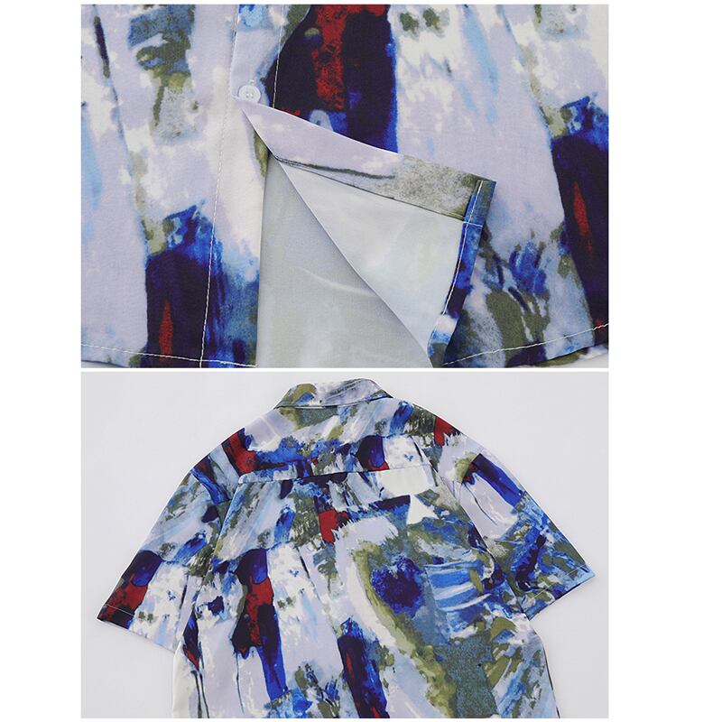 [TRAVEL ISSUANCE Series] ★Oil painting style shirt★ Tops, short sleeve shirt, spring/summer ML XL 2XL, unisex, men's, unique, easy to match