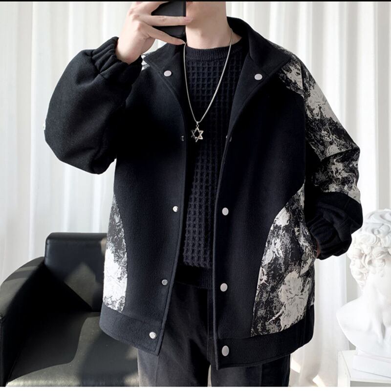 [BAIBIANGE series] ★Jacket★ 2color outerwear unisex men's switching cool ML XL 2XL 3XL