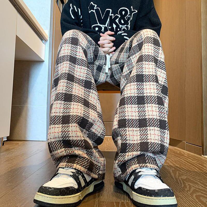 [CEXU Series]★Casual Pants★ Size M~9L 4color Bottoms Pants Unisex Men's Plaid Pattern Large Size