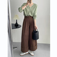 Load image into Gallery viewer, [Tenkawa Series] ★Casual Pants★ 3color Pants Bottoms Plain Simple Easy to Match Coffee Color Khaki Brown Navy
